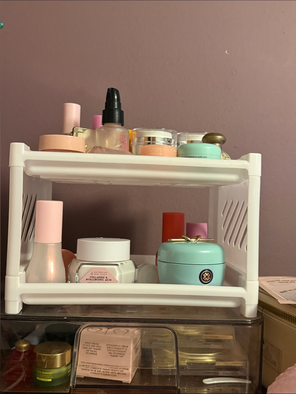 White two layer shelf